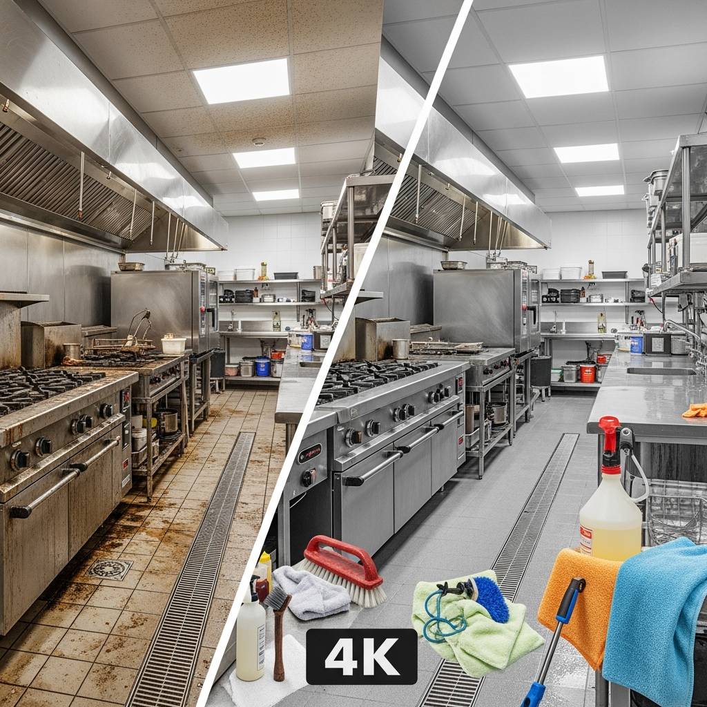 【画像比較】清掃前後で驚愕！プロの厨房清掃テクニックと使用ツール公開