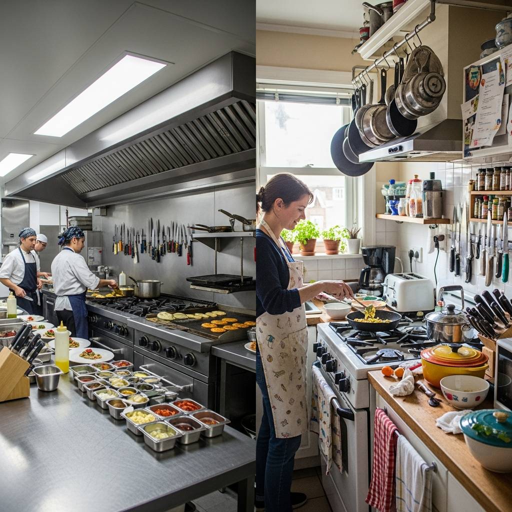 プロの厨房」と「素人の台所