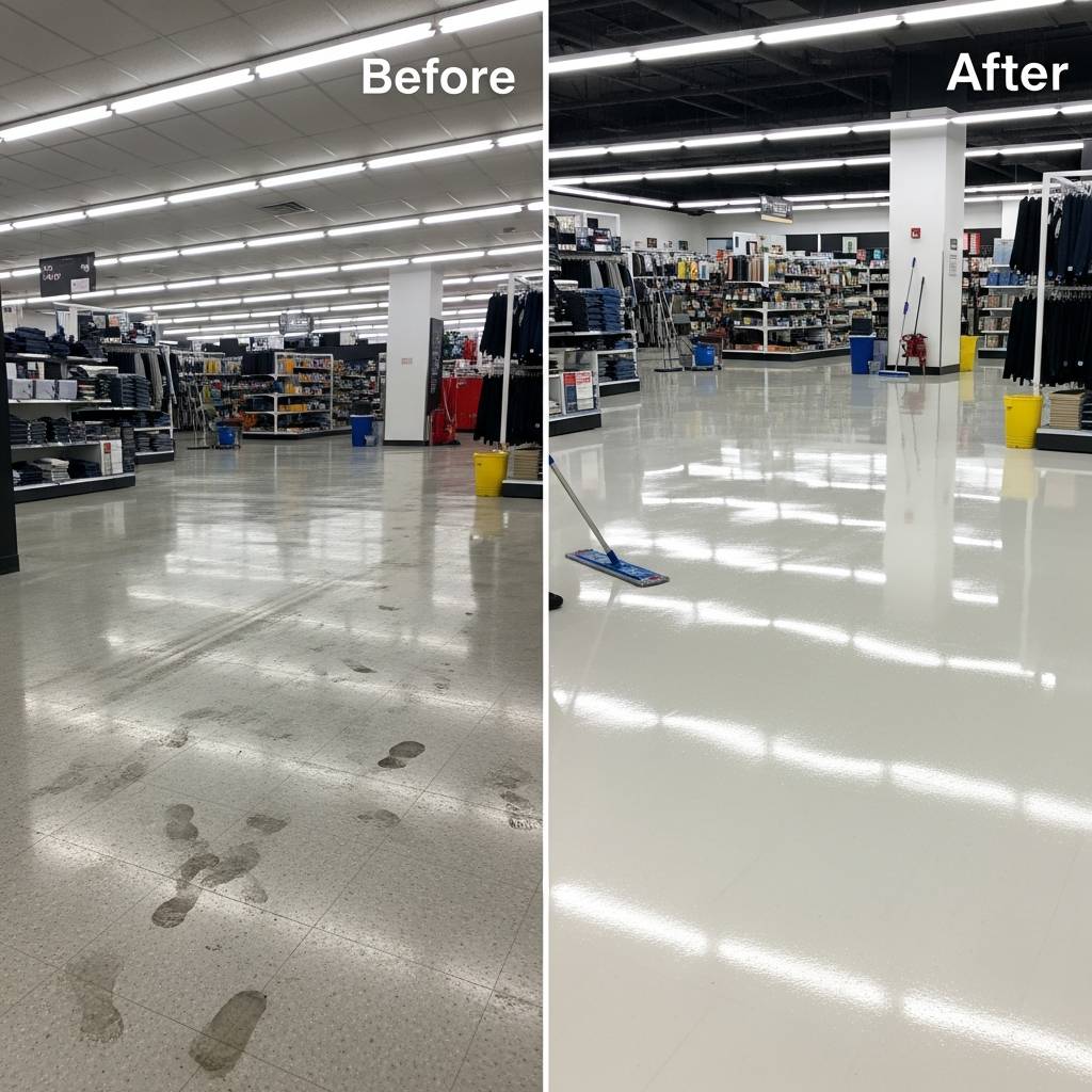 【ビフォーアフター】劇的変化！店舗の印象を一変させるWAXがけと埃取り術